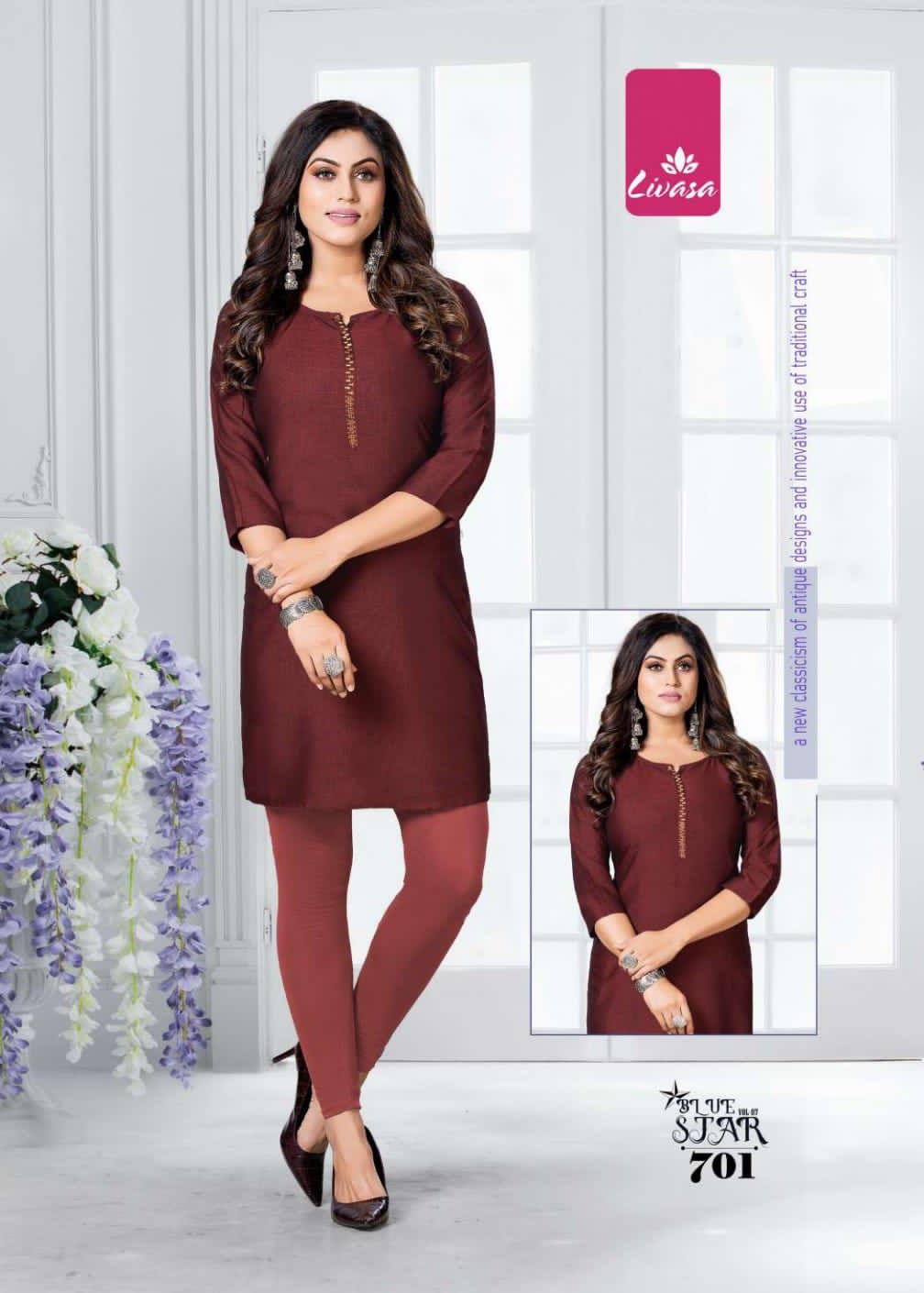 Livasa Blue Star 7 Rayon Printed Daily Wear Kurti Collection
